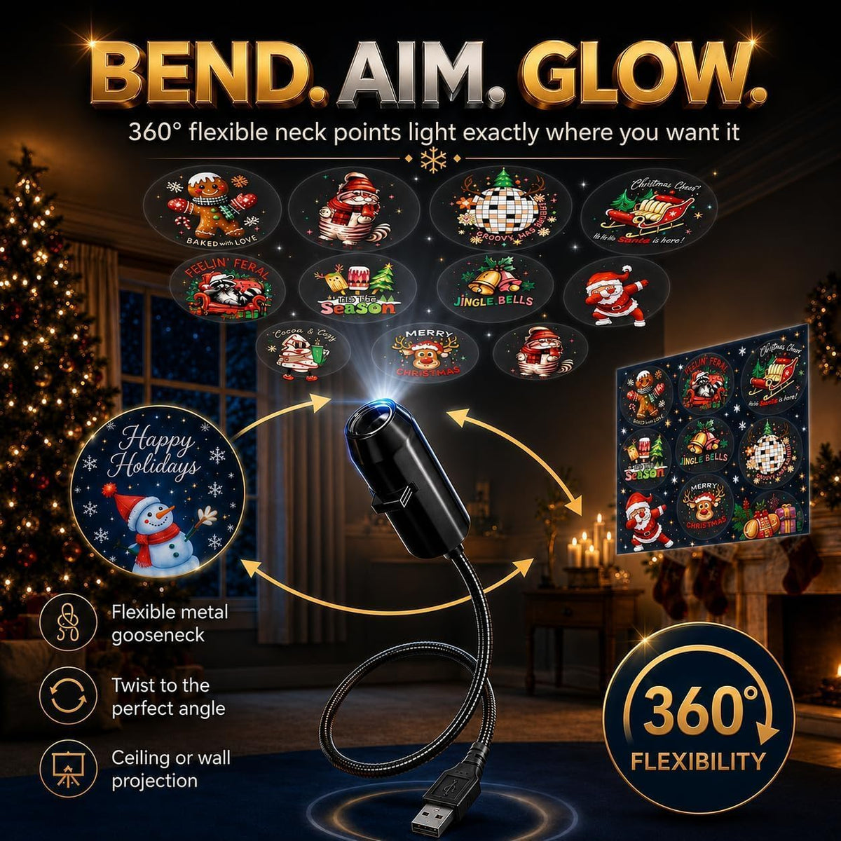 HD Christmas Projector for Festive Displays - Image 2