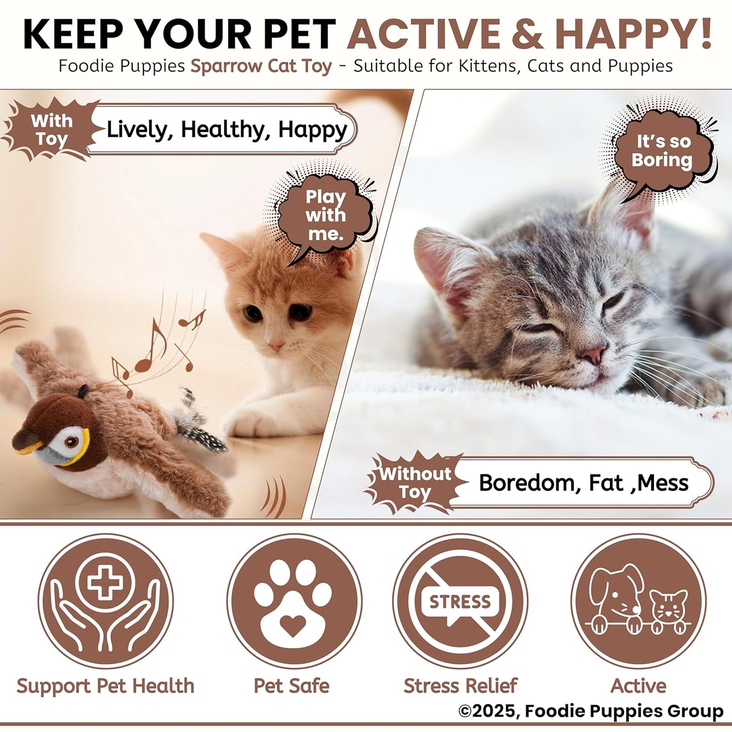 Flapping Sparrow Interactive Cat Toy™