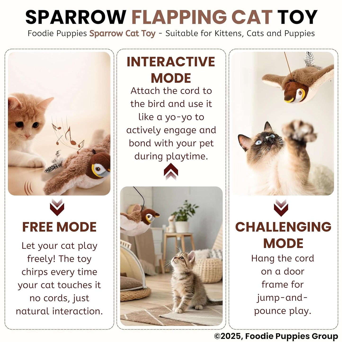 Flapping Sparrow Interactive Cat Toy™